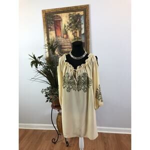 Tracy Reese Woman Blouse L Raglan sleeve Collarless Pullover Resort Wear Boho